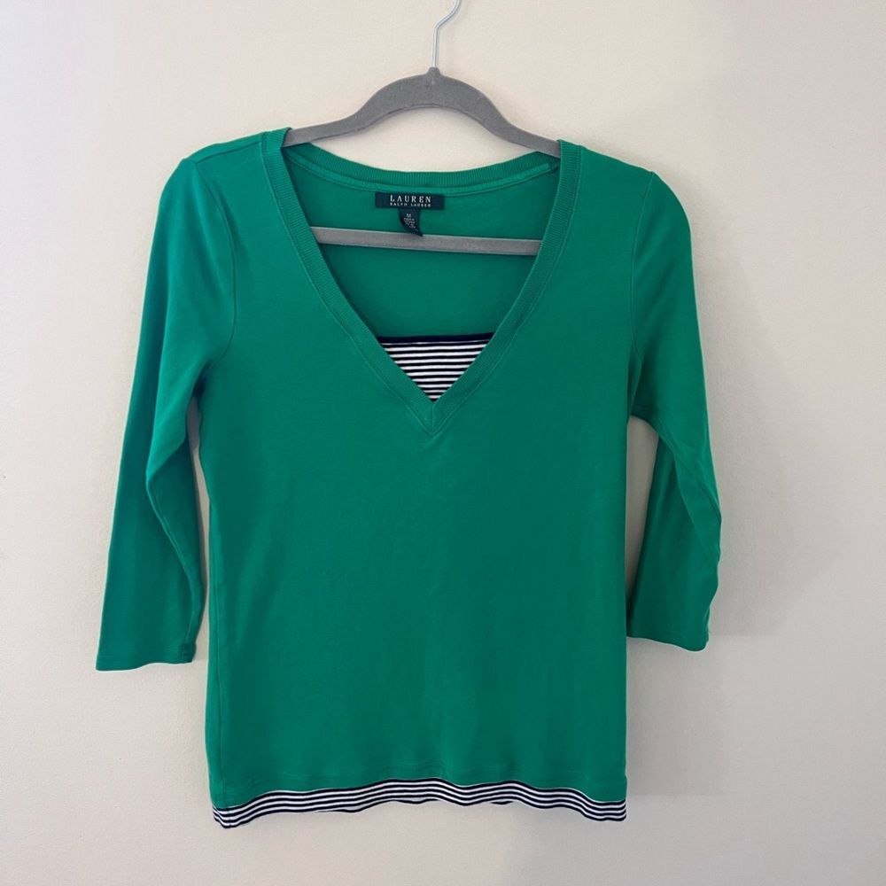 Lauren Ralph Lauren Green Long Sleeve Top